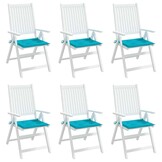 vidaXL Tuinstoelkussens 6 st 50x50x3 cm stof turquoise
