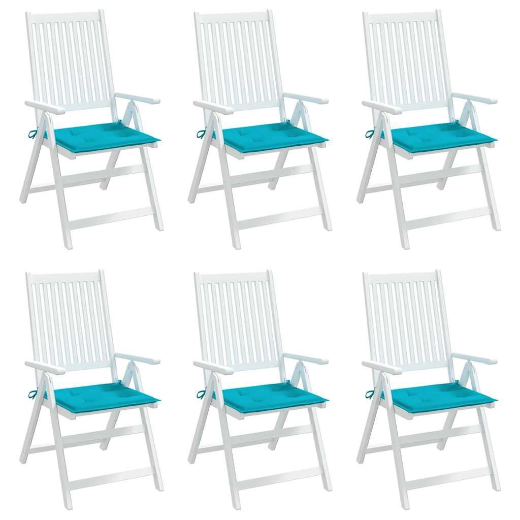 vidaXL Tuinstoelkussens 6 st 50x50x3 cm stof turquoise