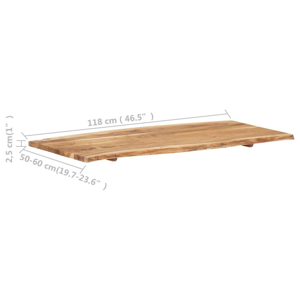 vidaXL Tafelblad 118x(50-60)x2,5 cm massief acaciahout