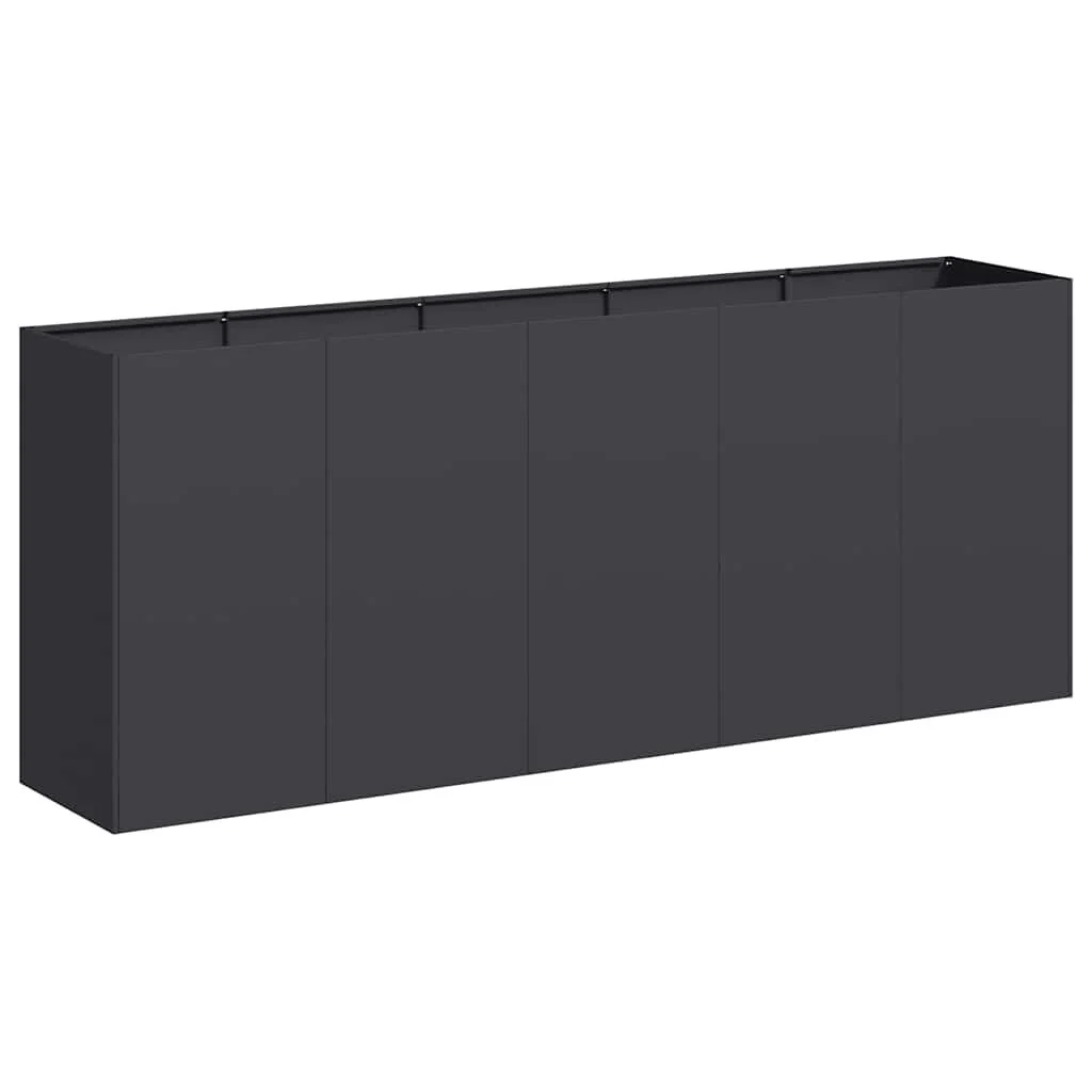 vidaXL Plantenbak 200x40x80 cm koudgewalst staal zwart