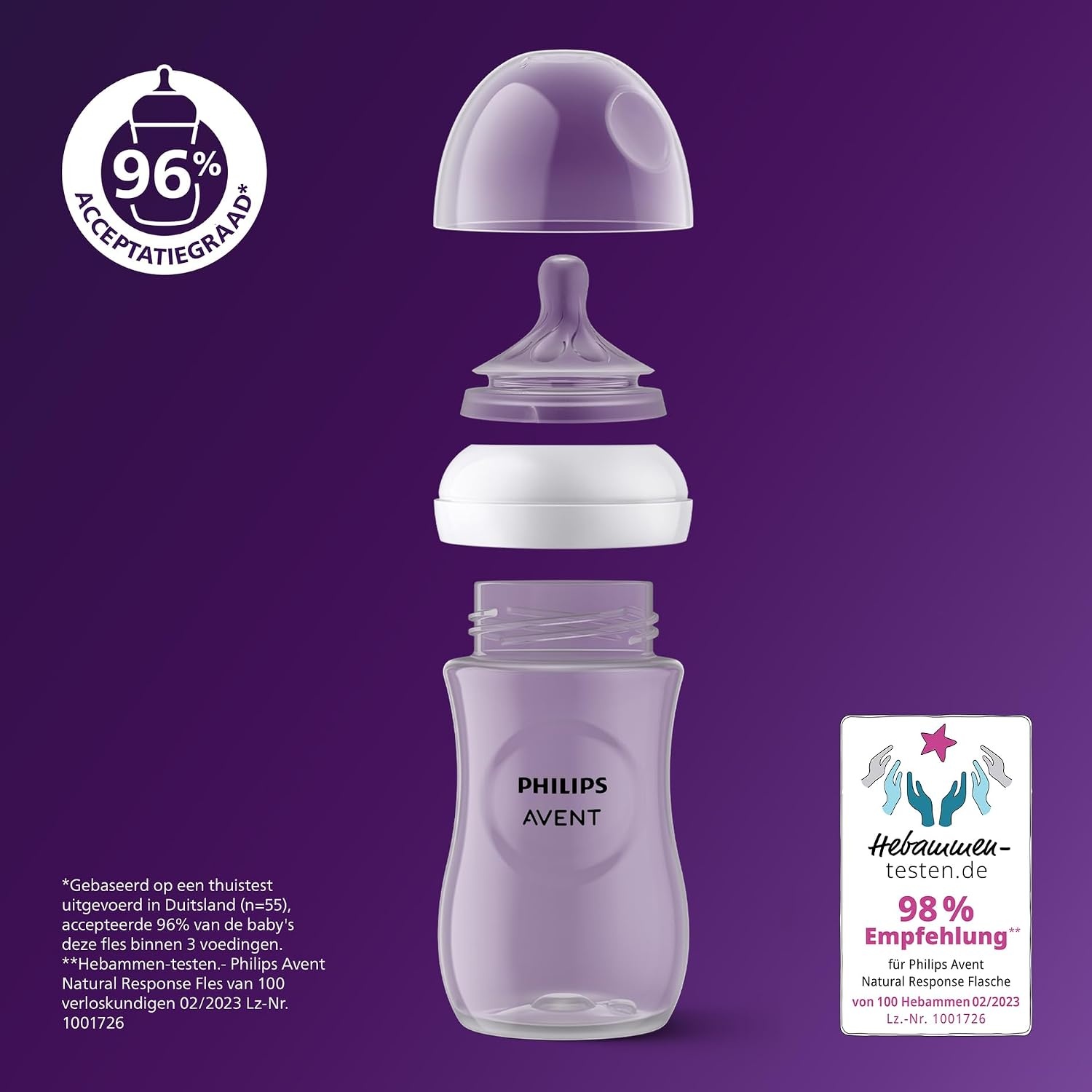 Philips Avent babyfles cadeauset voor pasgeboren baby's - 4 babymelkflessen, ultra soft-fopspeen en flessenborstel, voor baby's van 0-12 maanden en ouder (model SCD838/11)