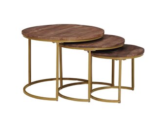 vidaXL Nest Koffietafels 3 st Donkerbruin 60x60x45cm - 34% Korting