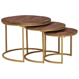 vidaXL Nest Koffietafels 3 st Donkerbruin 60x60x45cm - 34% Korting