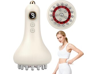 Elektrisch anti-cellulitismassageapparaat, 9 standen, EMS-microstroom, vibratie en warmte, infraroodstralen, draagbaar, draadloos, om lichaam, benen, armen en spierpijn te verminderen