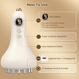 Elektrisch anti-cellulitismassageapparaat, 9 standen, EMS-microstroom, vibratie en warmte, infraroodstralen, draagbaar, draadloos, om lichaam, benen, armen en spierpijn te verminderen