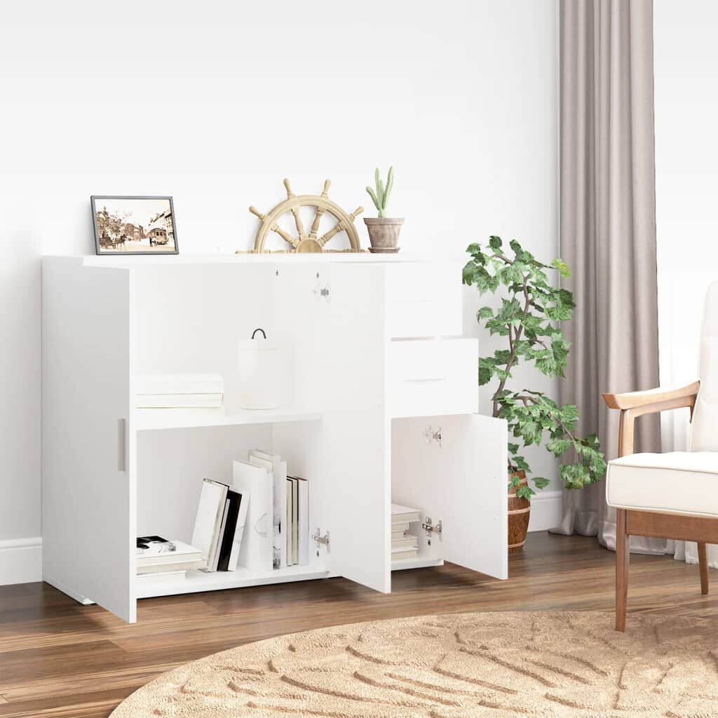 vidaXL Dressoir 91x29,5x75 cm bewerkt hout wit