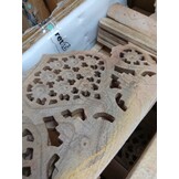 vidaXL Kamerscherm 4 panelen handgesneden 160x165 cm massief mangohout