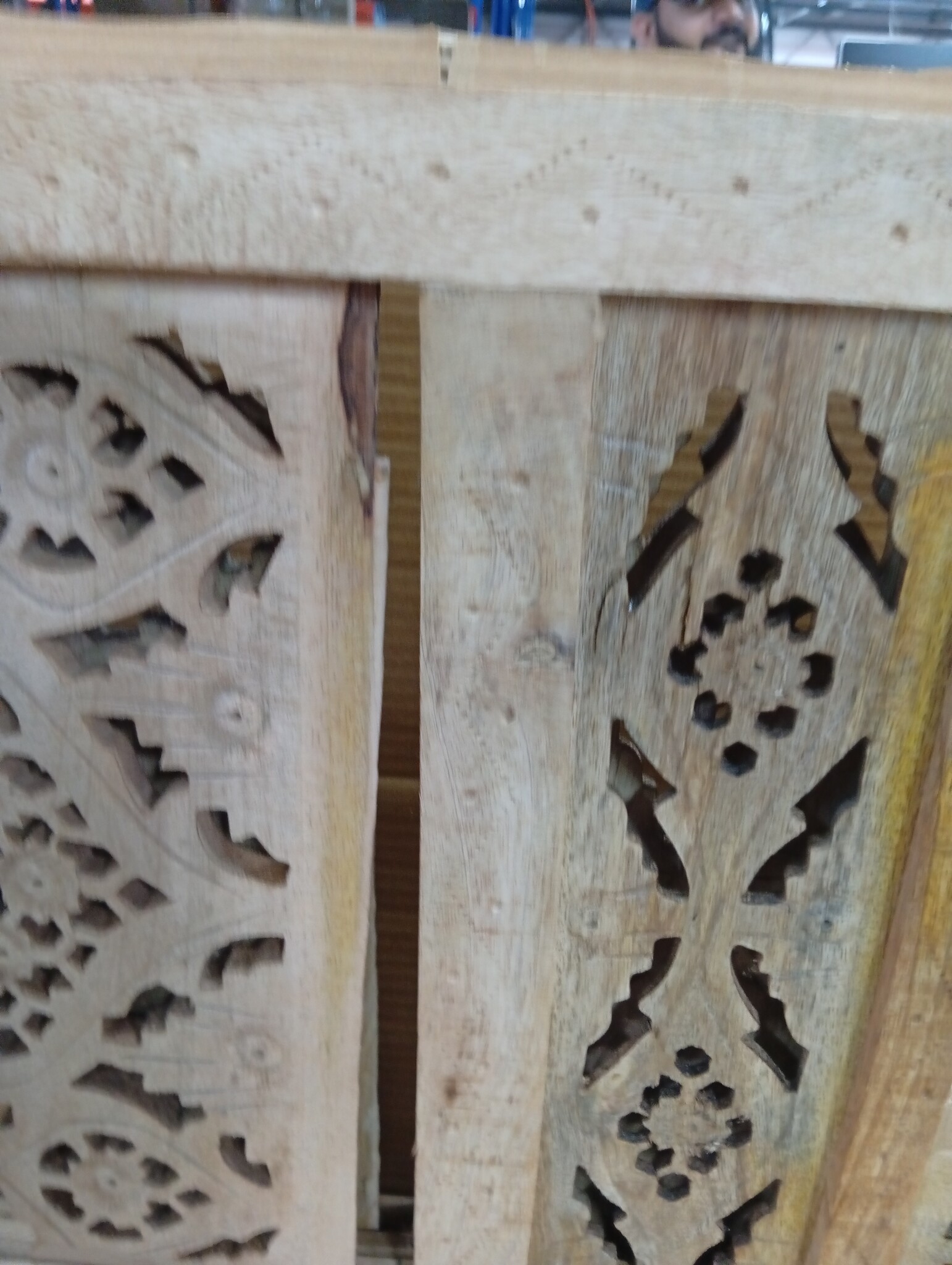 vidaXL Kamerscherm 4 panelen handgesneden 160x165 cm massief mangohout