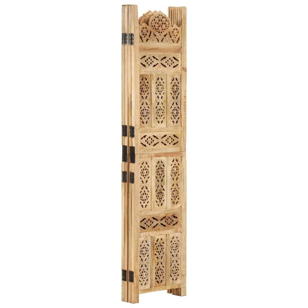 vidaXL Kamerscherm 4 panelen handgesneden 160x165 cm massief mangohout