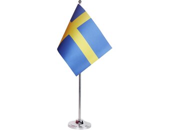 Zweedse Tafelvlag 22x15cm Satijn met Voet & Paal - 82% Korting