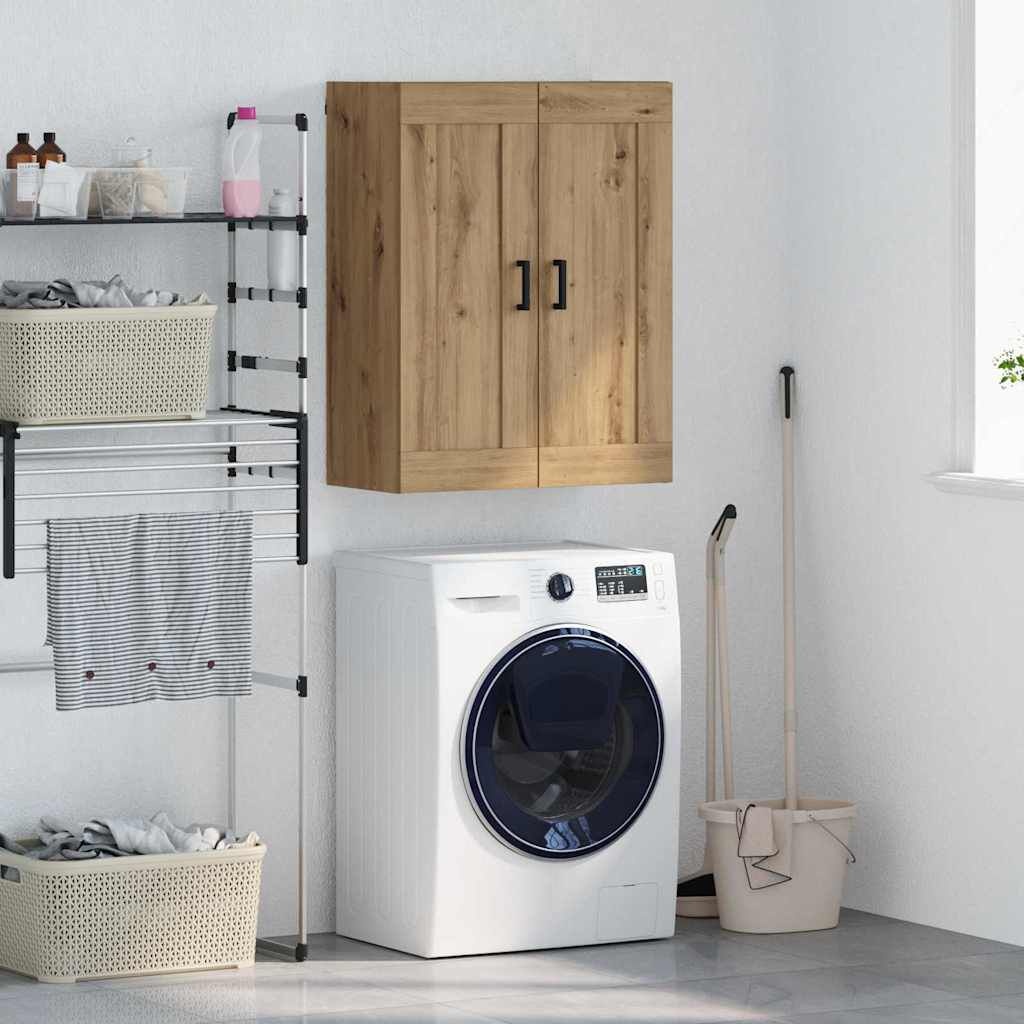 vidaXL Wandkast Artisan Eiken - 69,5x34x90 cm - Bewerkt hout - 59% Korting