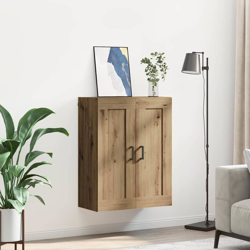 vidaXL Wandkast Artisan Eiken - 69,5x34x90 cm - Bewerkt hout - 59% Korting