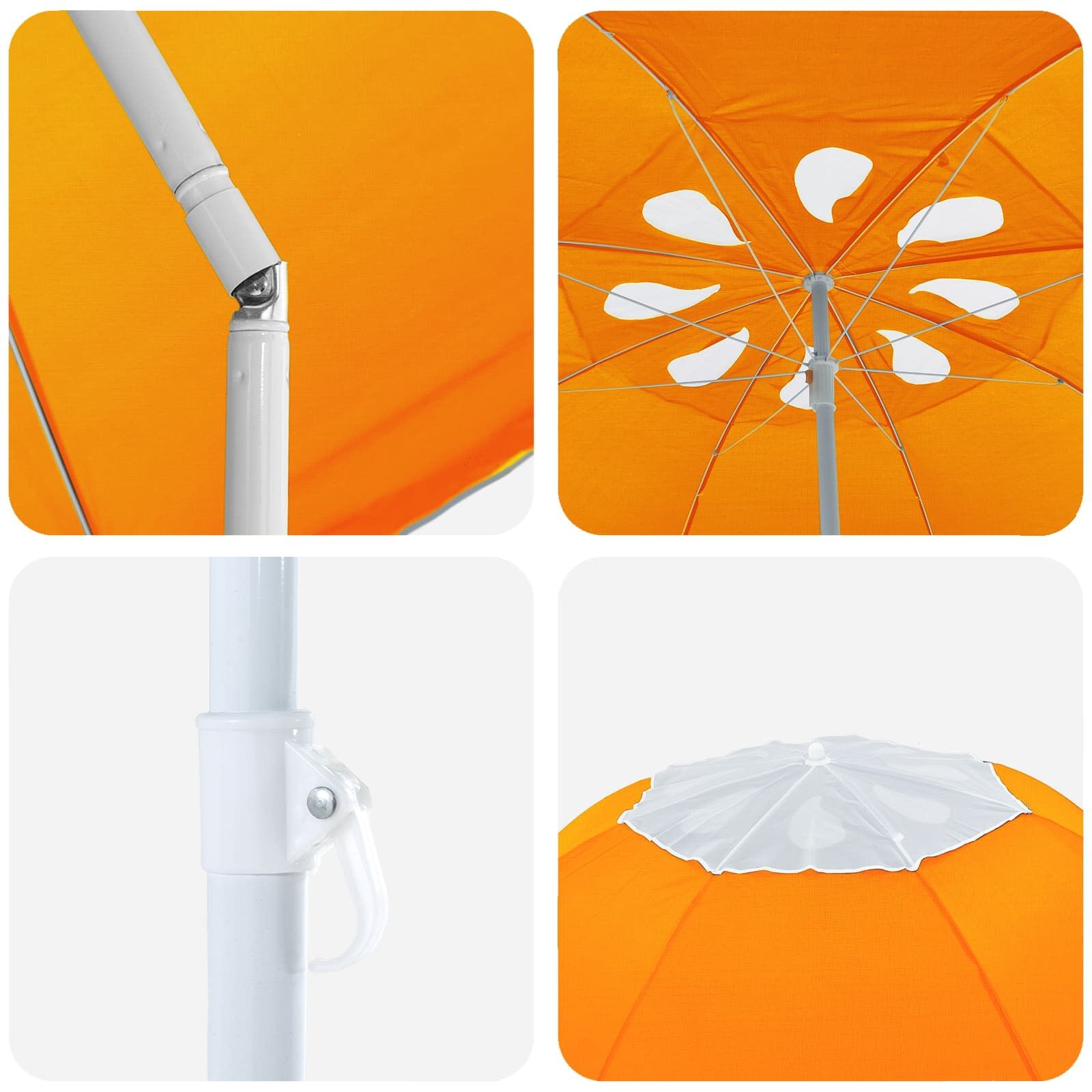 VidaXL Tuinparasol 180 cm Oranje Polyester - 33% Korting