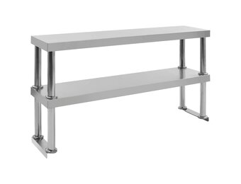 vidaXL Verhoging voor werktafel 2-laags 120x30x65 cm roestvrij staal