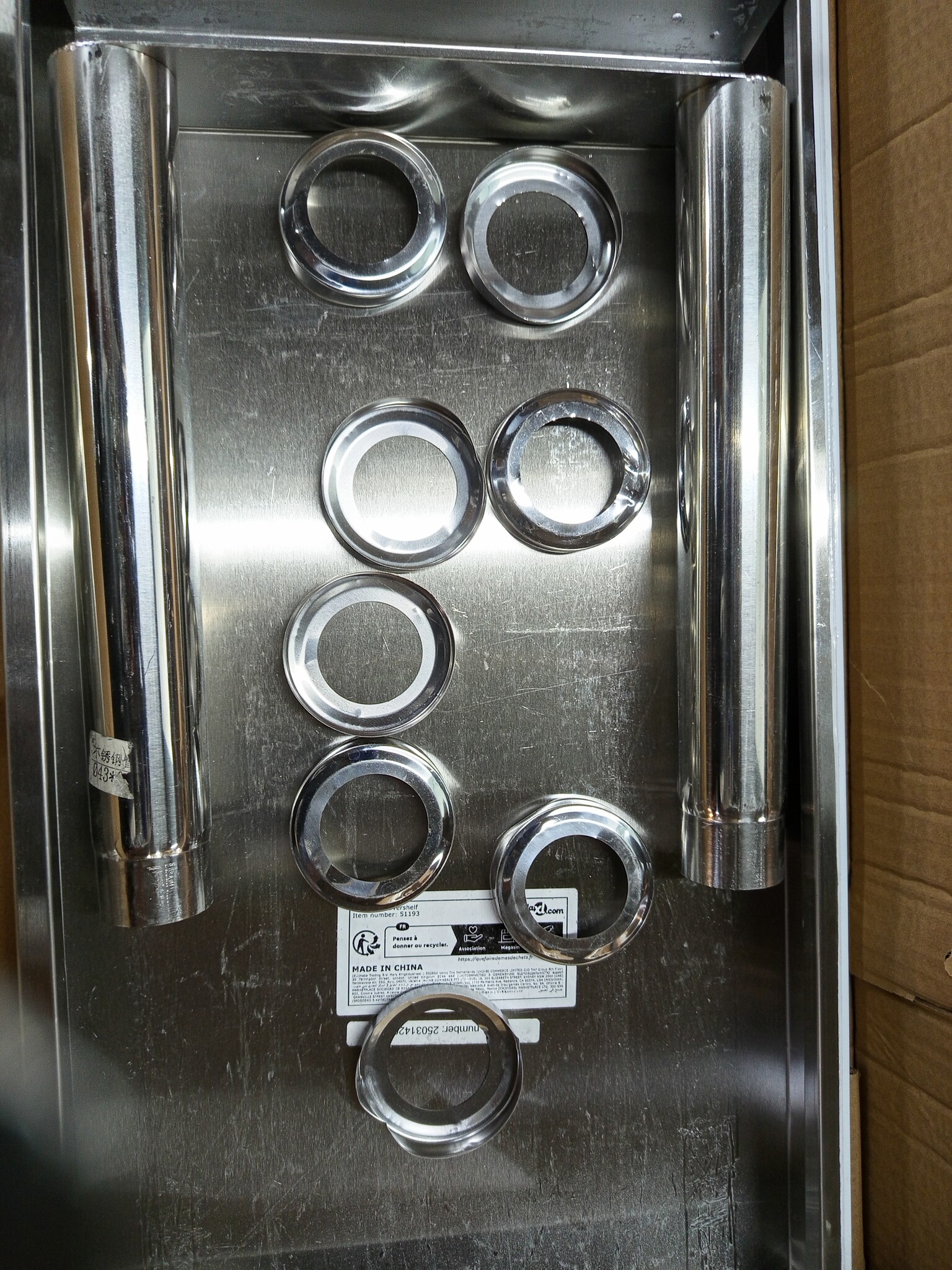 vidaXL Verhoging voor werktafel 2-laags 120x30x65 cm roestvrij staal