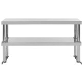vidaXL Verhoging voor werktafel 2-laags 120x30x65 cm roestvrij staal