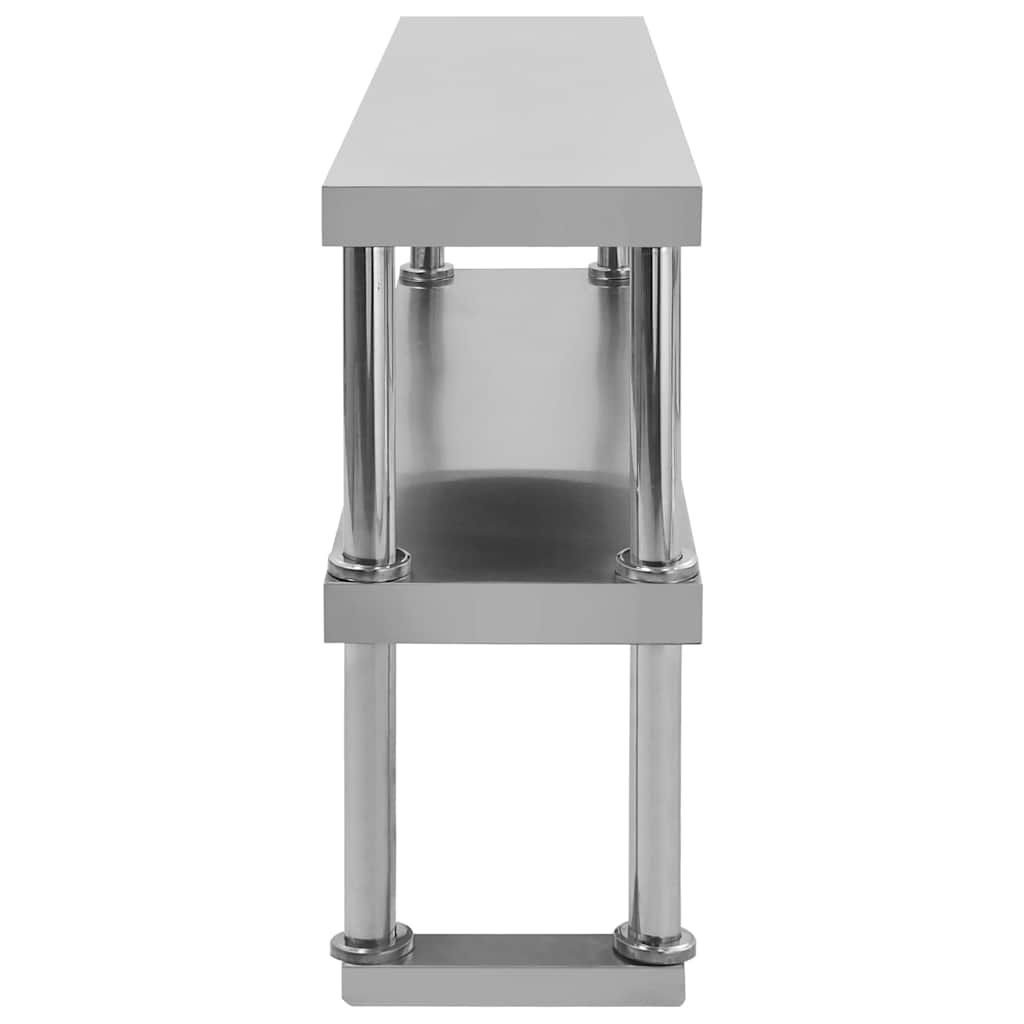 vidaXL Verhoging voor werktafel 2-laags 120x30x65 cm roestvrij staal