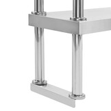 vidaXL Verhoging voor werktafel 2-laags 120x30x65 cm roestvrij staal
