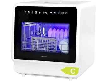magicplux Mini Afwasmachine zonder Wateraansluiting, Tafelafwasmachine met Kleuren Touchscreen, Kleine Vaatwasser met 3 Spruitarmen, 5 Couverts, 5+3 Programma's, Energieklasse C