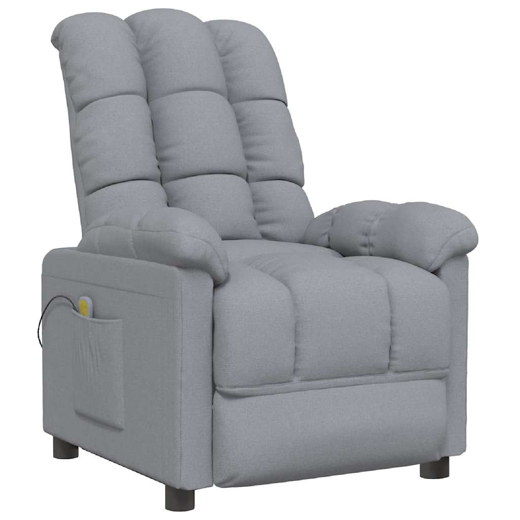 vidaXL Massagestoel stof lichtgrijs
