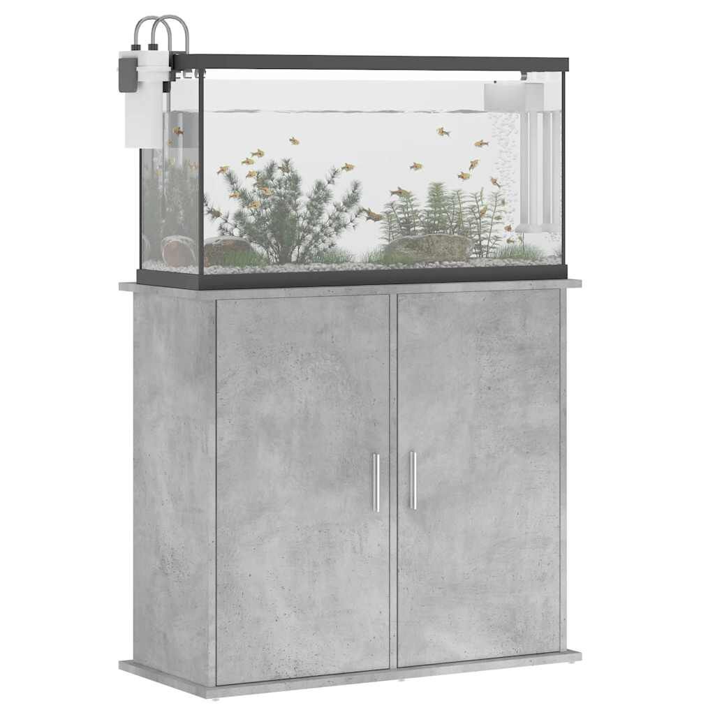 vidaXL Aquariumstandaard Betongrijs 81x36x73 cm Bewerkt hout