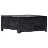 Salontafel Massief Mangohout Zwart 65x65x30 cm - 55% Korting
