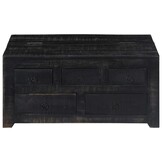 Salontafel Massief Mangohout Zwart 65x65x30 cm - 55% Korting