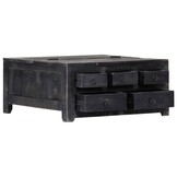 Salontafel Massief Mangohout Zwart 65x65x30 cm - 55% Korting