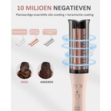 Automatische Krultang, Roterende Krultang met Negatieve Ionen Krulstang Anti-Verbranding Snel Verwarmend 4 Instelbare Temperatuur, Haarkruller, Intelligent, Snel Verwarmen
