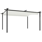 vidaXL Tuinprieel Crème 4x3m - Uittrekbaar Dak & 35% Korting