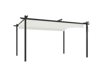 vidaXL Tuinprieel Crème 4x3m - Uittrekbaar Dak & 35% Korting