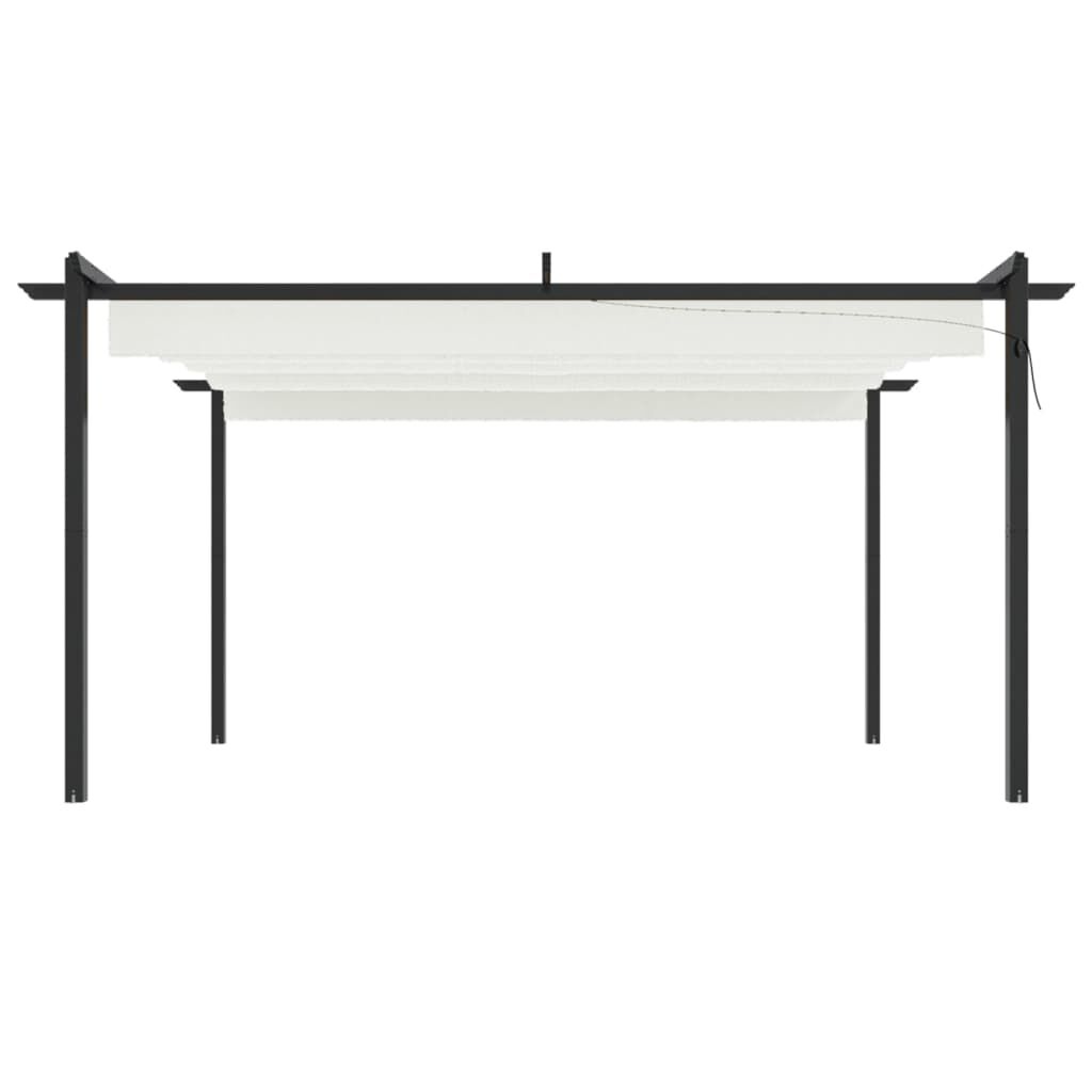 vidaXL Tuinprieel Crème 4x3m - Uittrekbaar Dak & 35% Korting