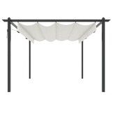 vidaXL Tuinprieel Crème 4x3m - Uittrekbaar Dak & 35% Korting