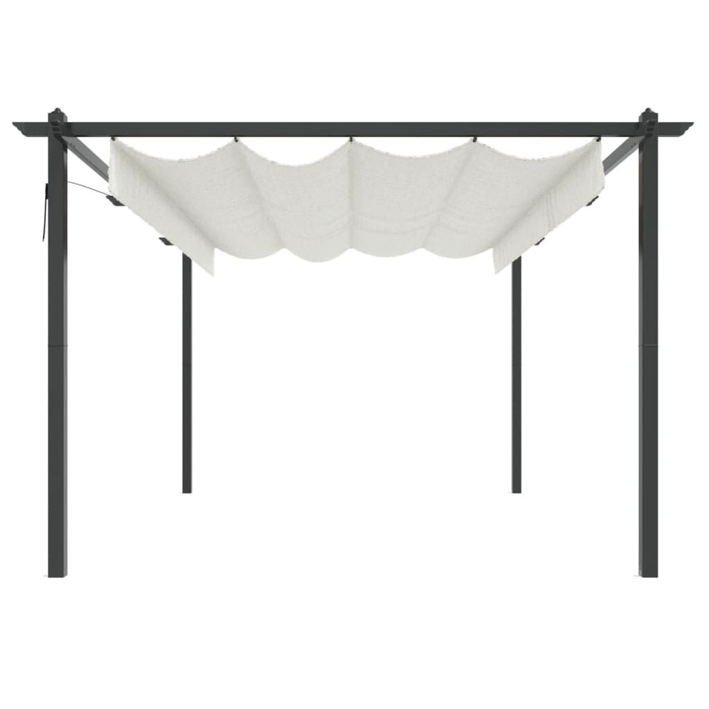 vidaXL Tuinprieel Crème 4x3m - Uittrekbaar Dak & 35% Korting