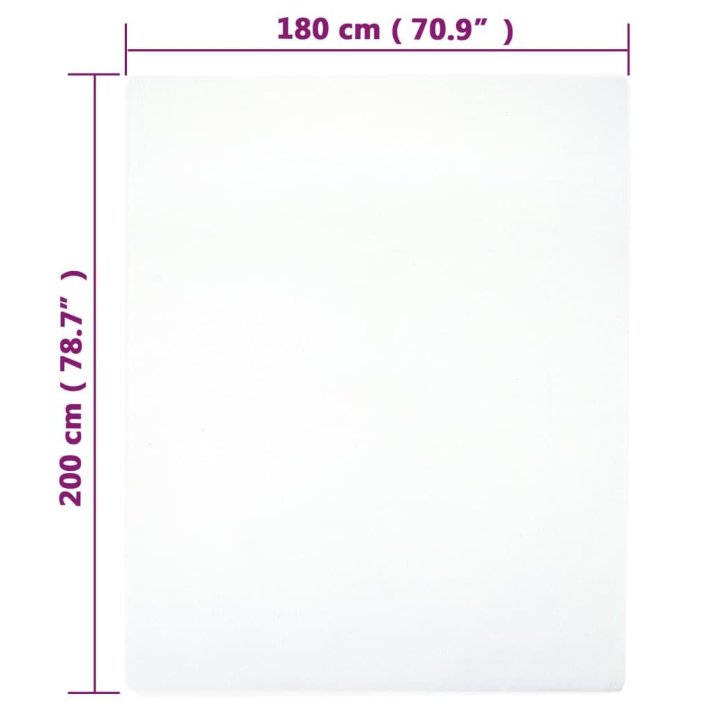 vidaXL Hoeslaken jersey 180x200 cm katoen wit