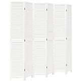 vidaXL Kamerscherm met 6 panelen massief paulowniahout wit
