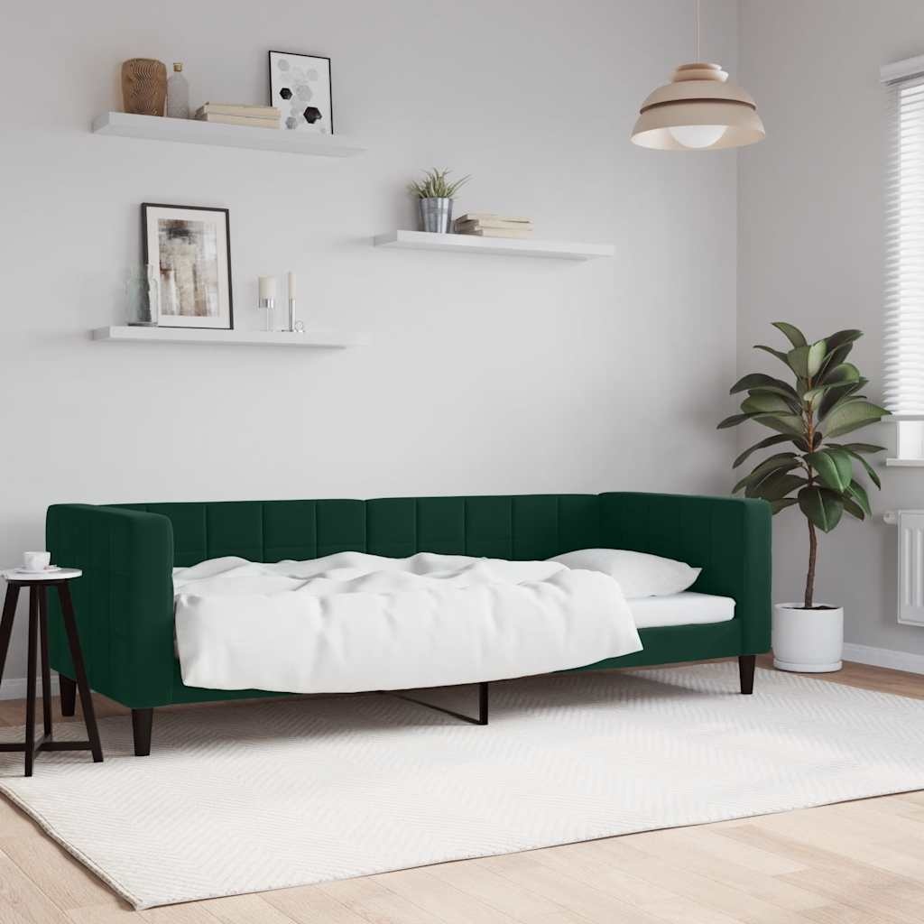 vidaXL Slaapbank 80x200 cm fluweel donkergroen