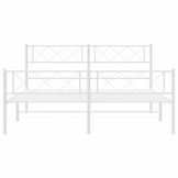 vidaXL Bedframe met hoofd- en voeteneinde metaal wit 120x200 cm