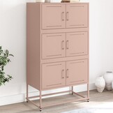 VidaXL Dressoir Roze Staal 68,5x38,5x123,5 cm - 55% Korting
