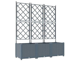 VidaXL Tuindruppel met Trellis Lichtgrijs 120x40x143cm PP - 34% Korting