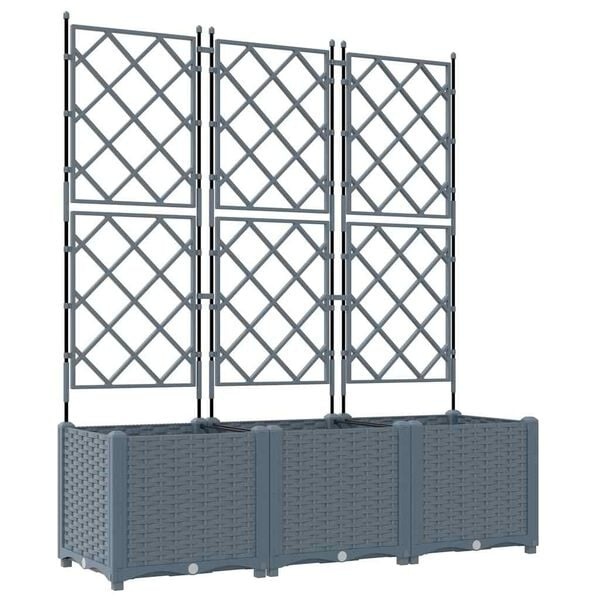 VidaXL Tuindruppel met Trellis Lichtgrijs 120x40x143cm PP - 34% Korting