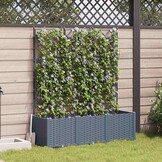 VidaXL Tuindruppel met Trellis Lichtgrijs 120x40x143cm PP - 34% Korting