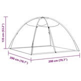 vidaXL Klamboe met deuren Mongolia 220 gaas 200x200x130 cm wit