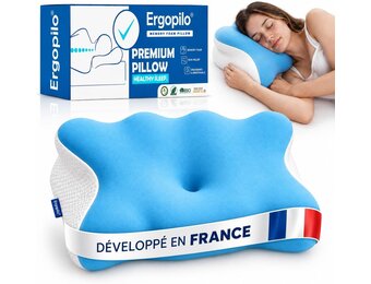 Ergonomisch nekkussen met traagschuim, orthopedisch kussen, pijnlijk nekkussen, nekkussen, snurken en pijnremmend, comfort, wasbare hoes