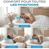Ergonomisch nekkussen met traagschuim, orthopedisch kussen, pijnlijk nekkussen, nekkussen, snurken en pijnremmend, comfort, wasbare hoes