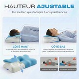 Ergonomisch nekkussen met traagschuim, orthopedisch kussen, pijnlijk nekkussen, nekkussen, snurken en pijnremmend, comfort, wasbare hoes