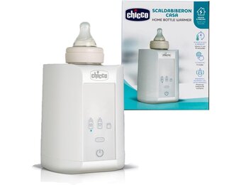 Chicco Babyflessenwarmer en babyvoedingwarmer, met drie programma's, automatische uitschakeling na een uur, houdt de warmte tot een uur, wit, 14 x 14 x 17,5 cm; 481 gram