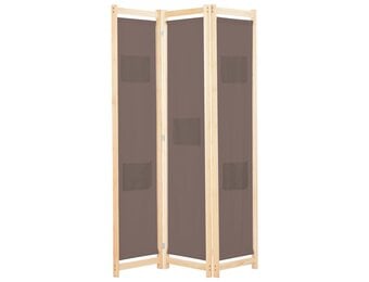 vidaXL Kamerscherm met 3 panelen 120x170x4 cm stof bruin