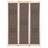 vidaXL Kamerscherm met 3 panelen 120x170x4 cm stof bruin