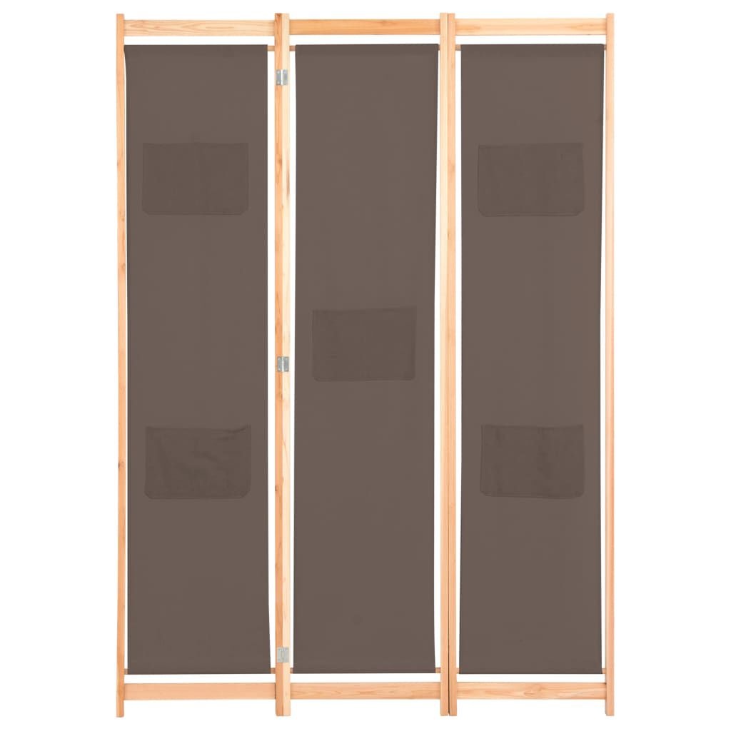 vidaXL Kamerscherm met 3 panelen 120x170x4 cm stof bruin
